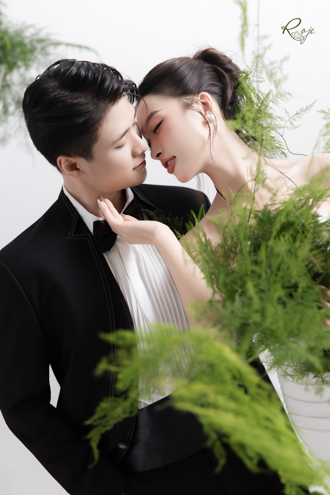 Chụp cưới studio concept rêu xanh